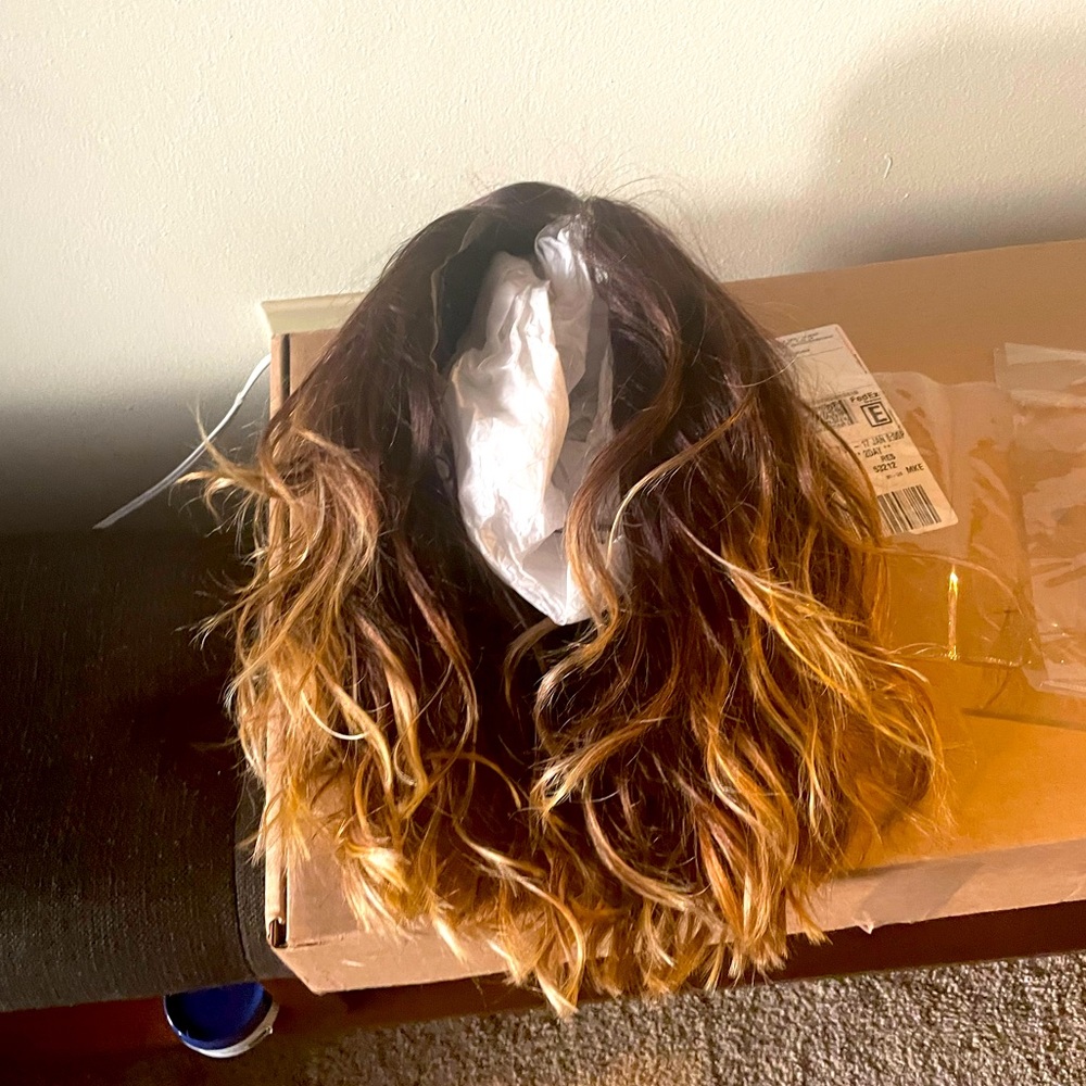 Mix human and synthetic hair wig